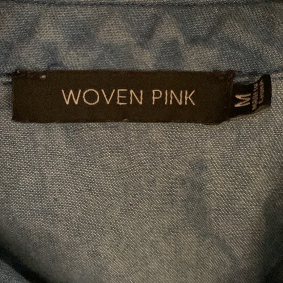 Soft denim cuffed sleeve crop tee. Size m. - Picture 3 of 5